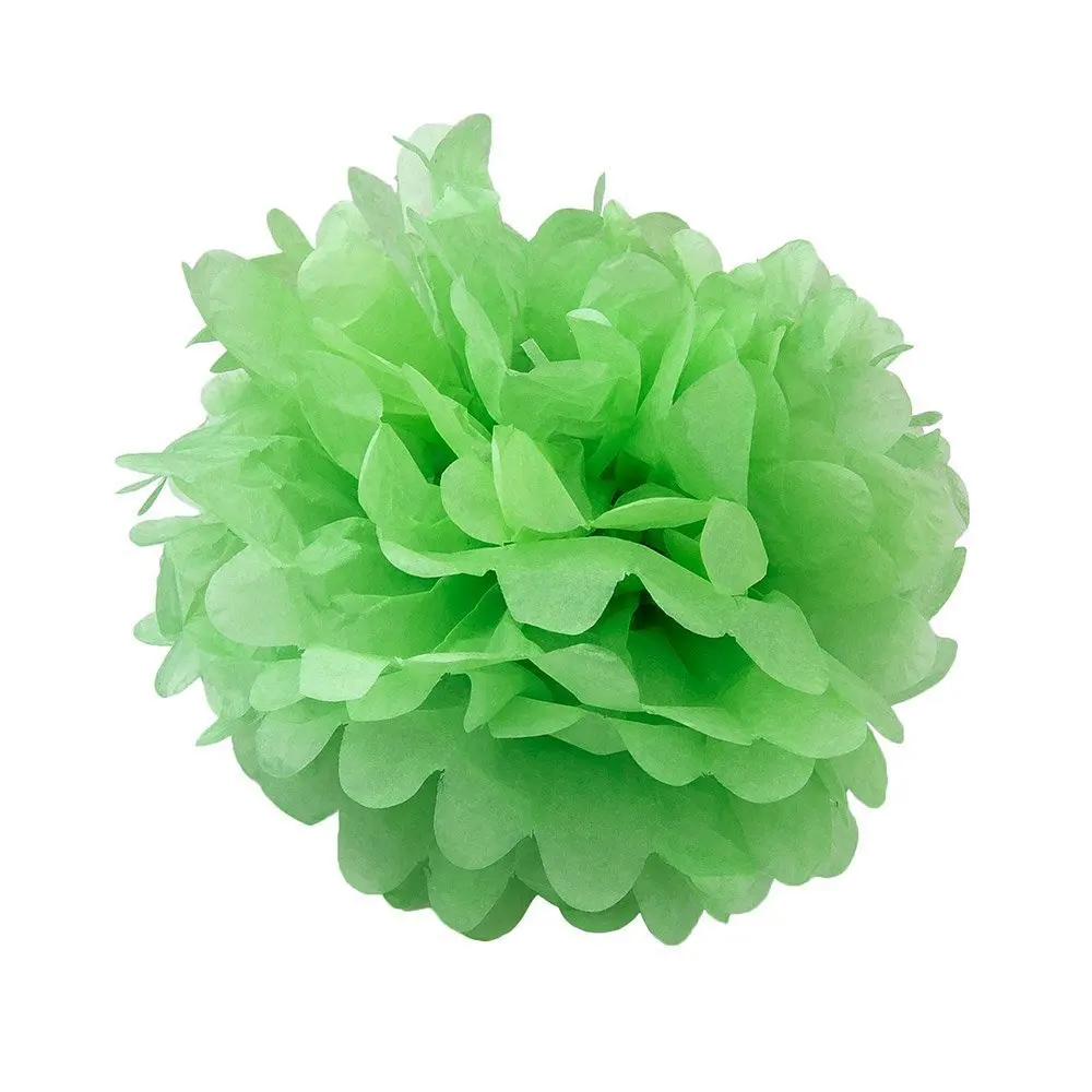 light green 5 шт./компл. 19 цветов, 15 см/20 см/25 см смешанных размеров ткани Бумага Pom Poms, цветок, висит украшение День рождения Свадебные украшения - Цвет: light green