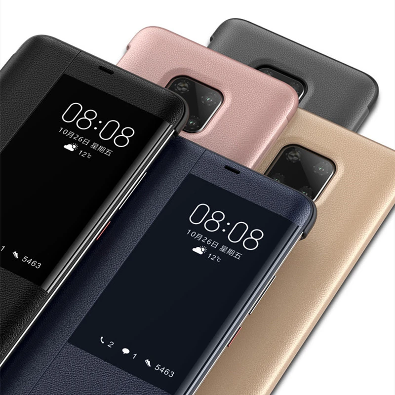 Кожаный чехол книжка KEYSION для Huawei Mate 20 10 P30 P20 Pro 20X Smart Touch View Window Cover полностью