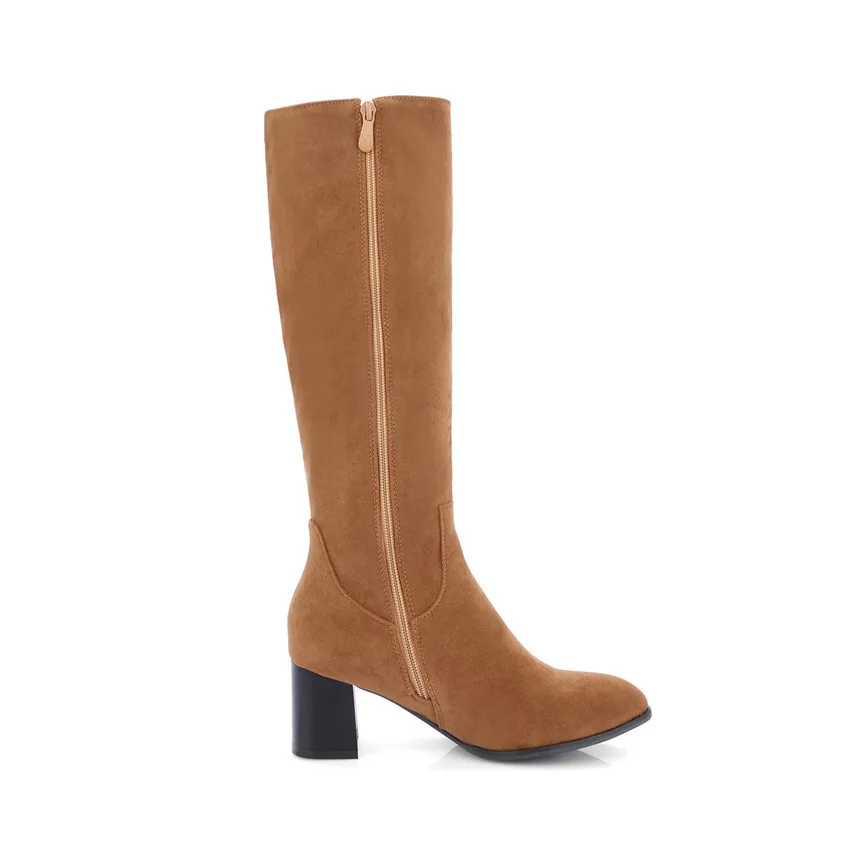 Демисезонный Для женщин сапоги до колена Женская обувь на высоком каблуке