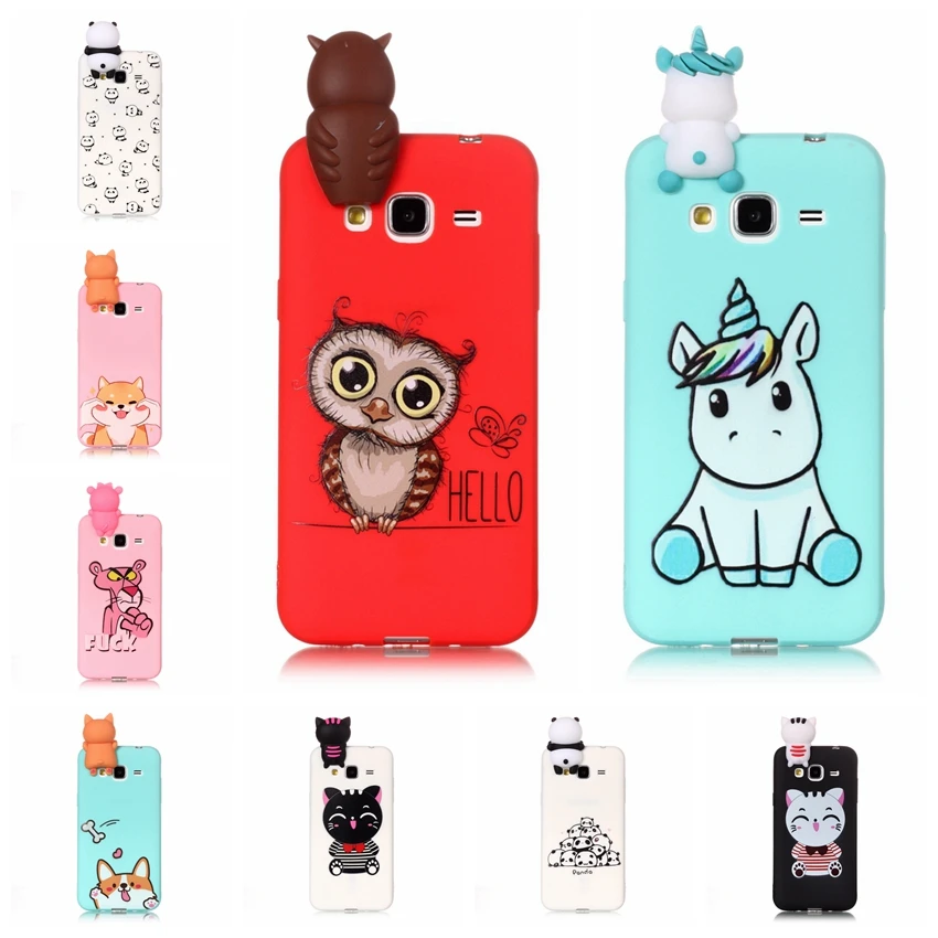 For Coque Samsung Galaxy J3 2016 Case 3D Cartoon Toy Owl Panda Unicorn Cat Soft Silicon Back Cover |