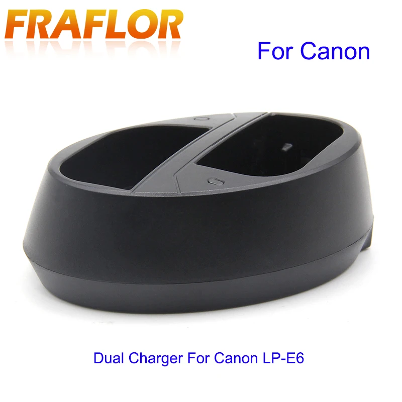 Овальное зарядное устройство для камеры с двумя портами Micro USB Canon LP E6 5D2 5D3 70D 60D 6D 7D
