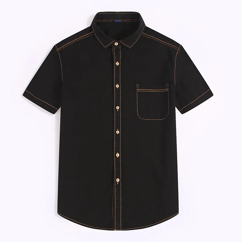 

2019 New Arrival Fashion Short Sleeved Summer 100% Cotton Denim Men Casual Casual Shirts Size S M L XL 2XL 3XL