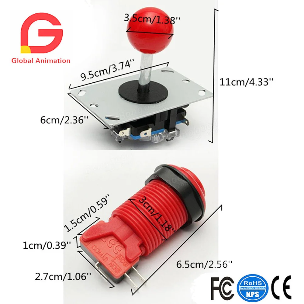 Аркадный набор сделай сам видеоигры с копией джойстика sanwa 4 & 8 WayTwelve Happ кнопки