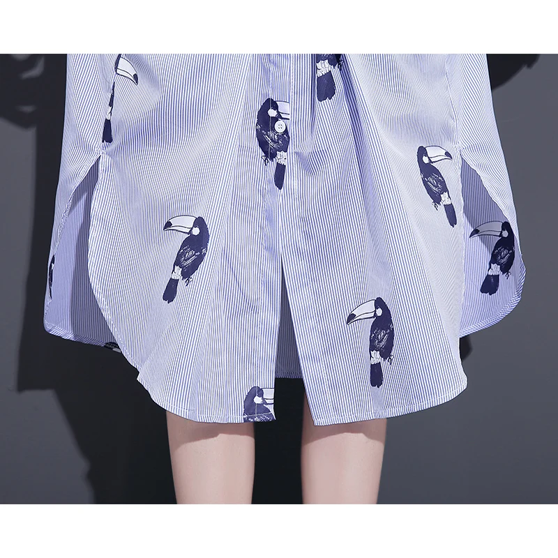 Новинка 2017 года Прибытие Лето дятел платья с принтом женские полосатые личности