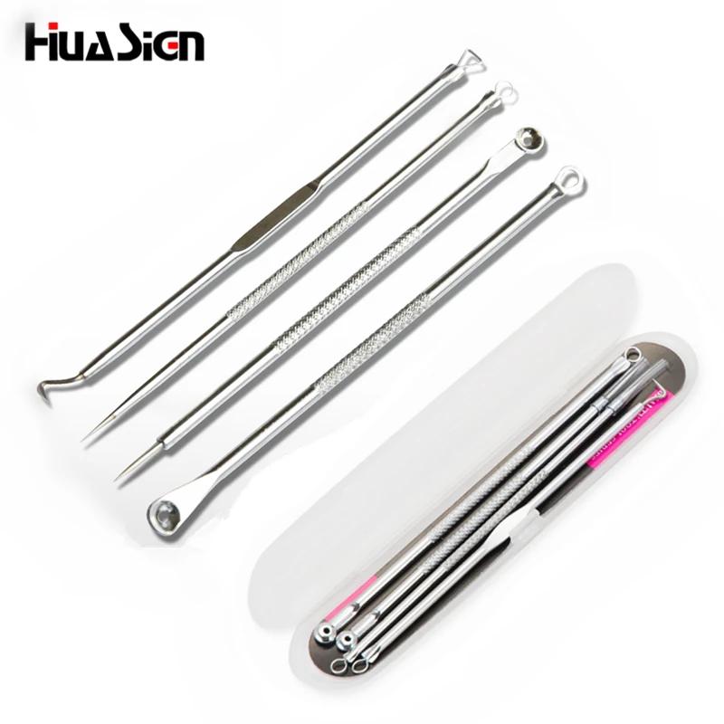 4pcs/lot Antibacterial Blackhead Pimples Acne Removal Needle Face Care Comedone Blemish Extractor Remover Skin Cleanser | Красота и