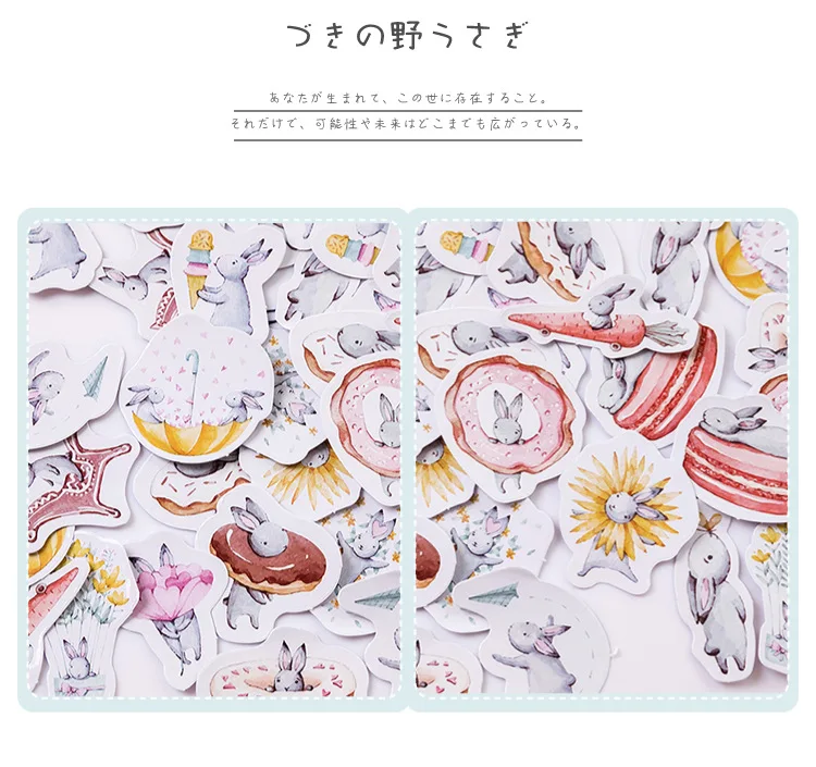 Милая луна кролик мини бумажная наклейка украшения Diy Ablum дневник в стиле Скрапбукинг этикетка наклейка Kawaii японские Канцелярские Стикеры s