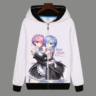 Молодежные студенческие толстовки с капюшоном Zero kara Hajimeru Isekai Seikatsu RAM & REM большой