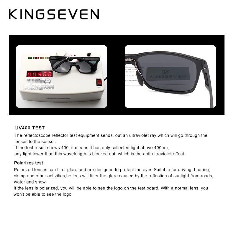 KINGSEVEN алюминиевые квадратные мужские/женские мужские поляризованные зеркальные