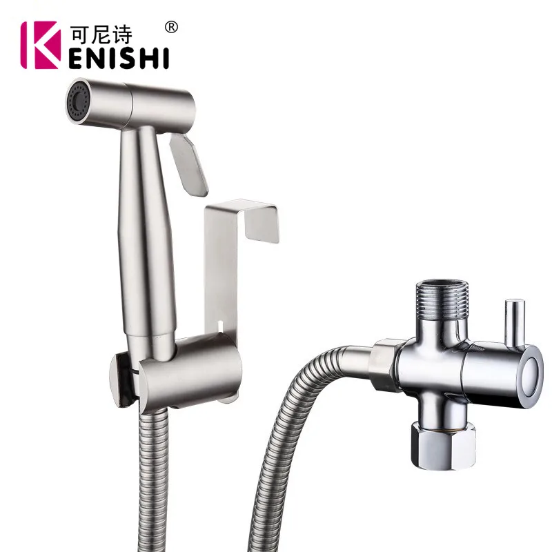 KENISHI 2 функция way из нержавеющей стали Биде опрыскиватель для туалета смывной