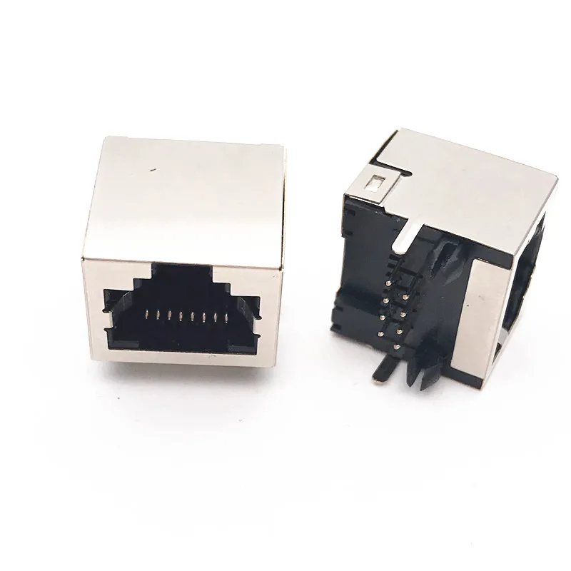 60pcs/lot New RJ45 LAN Connector Modular Network 56 90 Degree PCB Port Обустройство дома