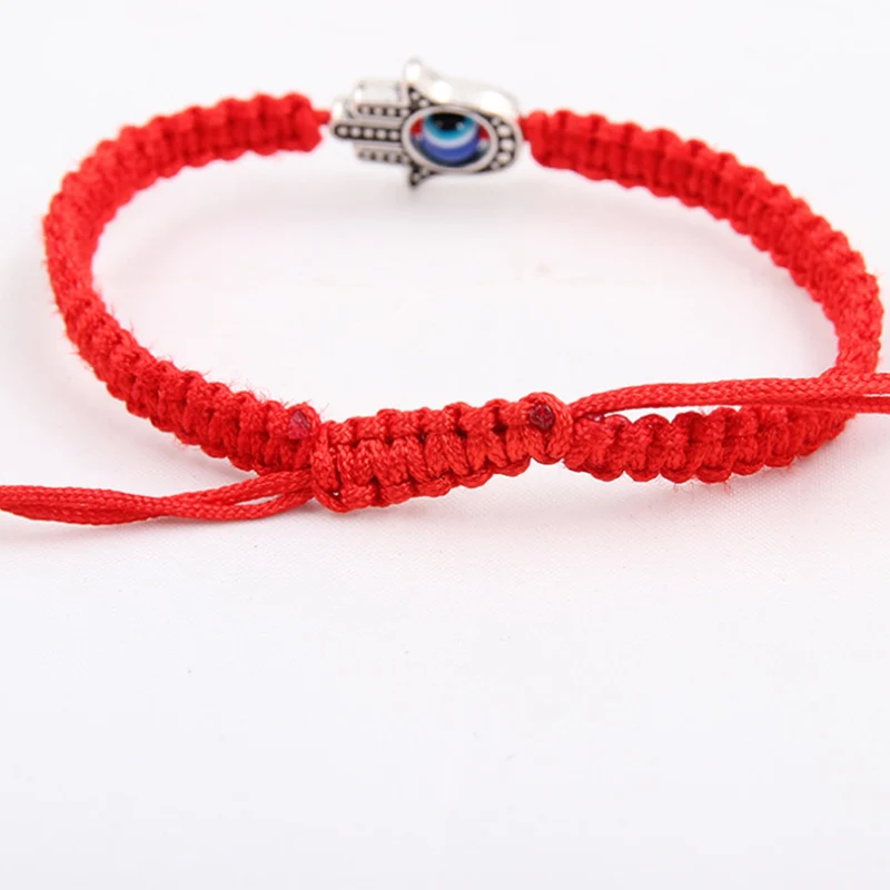 Ручная работа красные нити голубой глаз браслеты с подвесками плетеные веревки