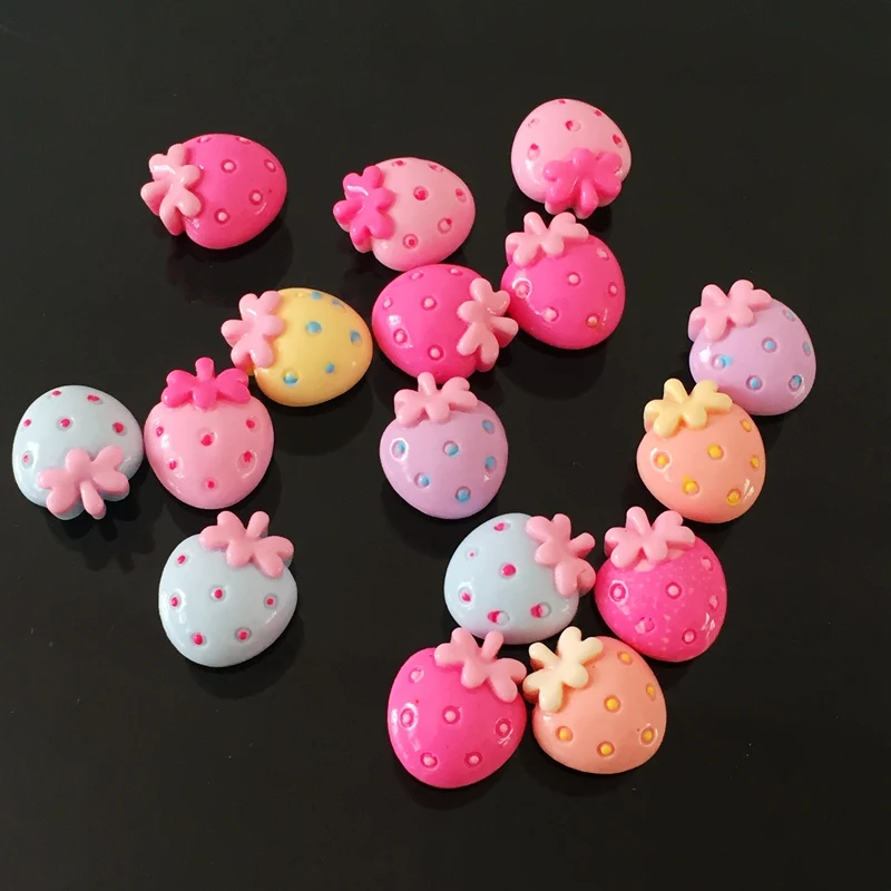DIY13mm*15mm mixed color diy Christmas strawberry candy phone flat back craft paste button-200PCS/lot-S545*5 | Дом и сад