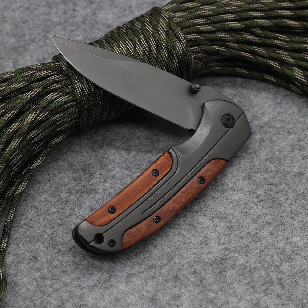 NEW Camping Hunting Folding Knife 440C Blade Tactical Survival Pocket Steel+wood Handle Utility Outdoor Hand Tools | Инструменты