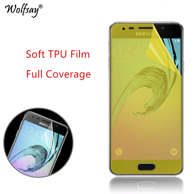 2 шт Wolfsay Защита экрана для Samsung Galaxy J7 Max прозрачная пленка из мягкого ТПУ (не