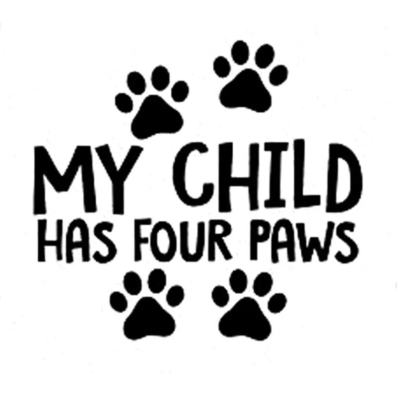 

13,5 см * 12,3 см, мой ребенок имеет четыре лапы, наклейка на автомобиль, собака, кошка, домашний питомец, милый автомобильный Стайлинг, наклейка н...