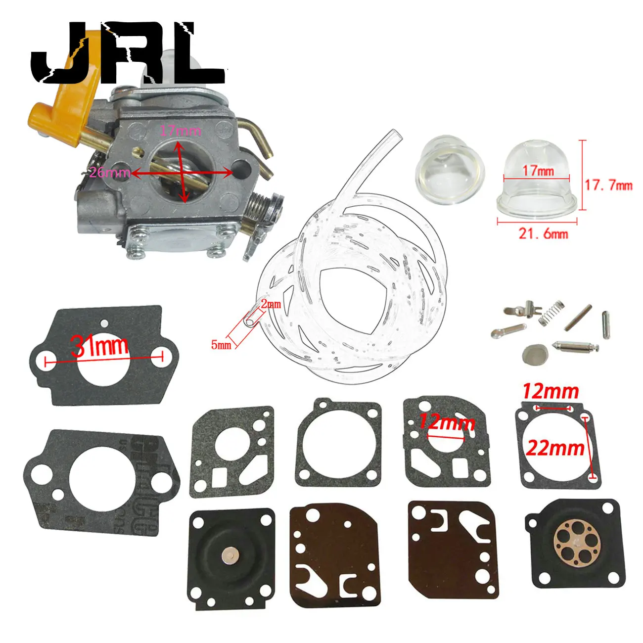 

Carburetor With Primer Bulb Repair Kit C1U-H60E For Ryobi Homelite Trimmer