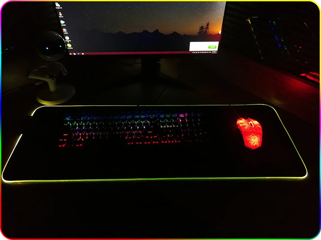 Большой LED RGB игровой коврик для мыши Overwatch xxl Настольный клавиатуры USB Освещение