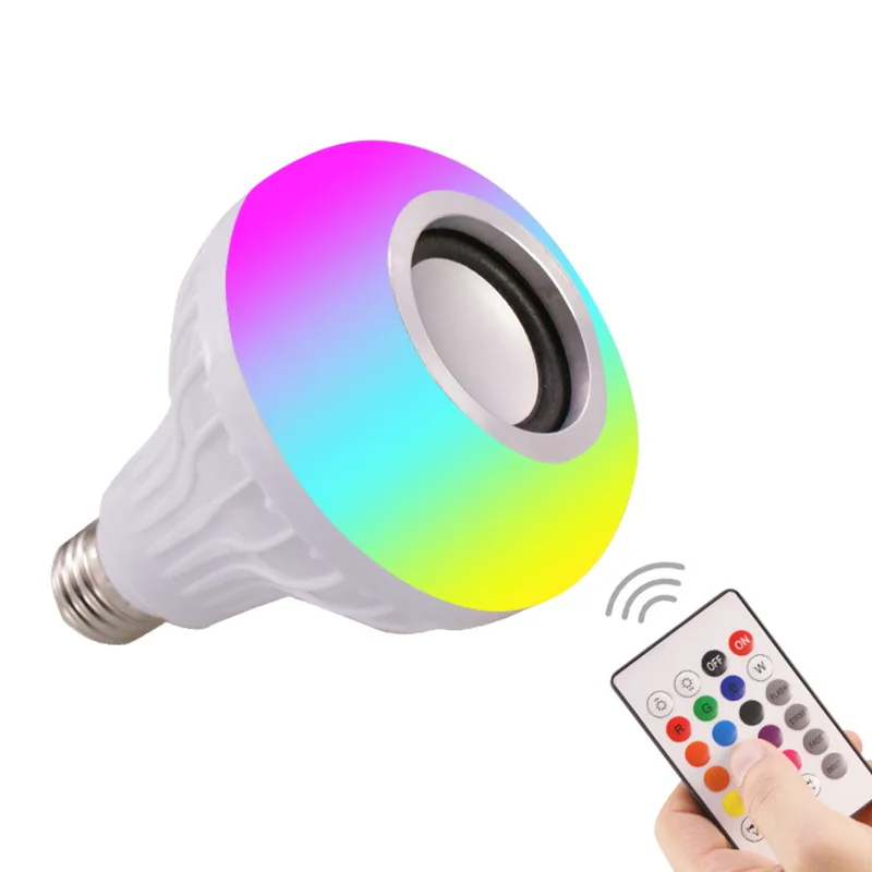 RGB Лампочка бар мигающий свет E27 пульт дистанционного управления Bluetooth Музыка