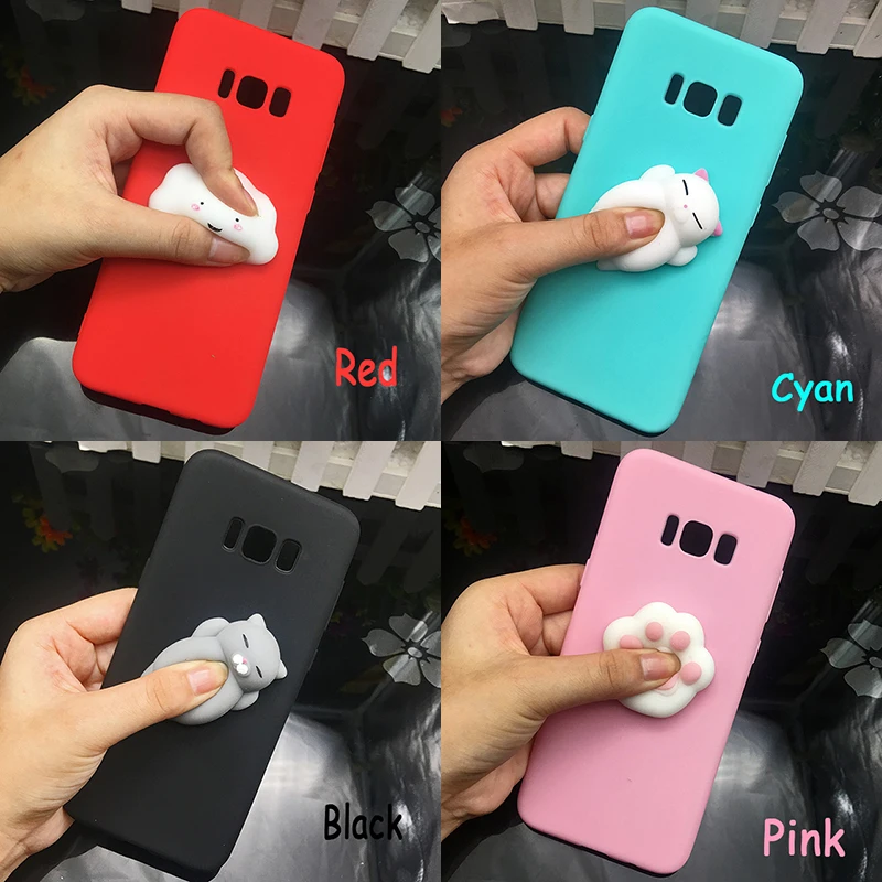 3d Мягкие кошка силиконовый мягкий чехол из ТПУ для Samsung Galaxy A5 A6 A7 A8 2018 карамельный