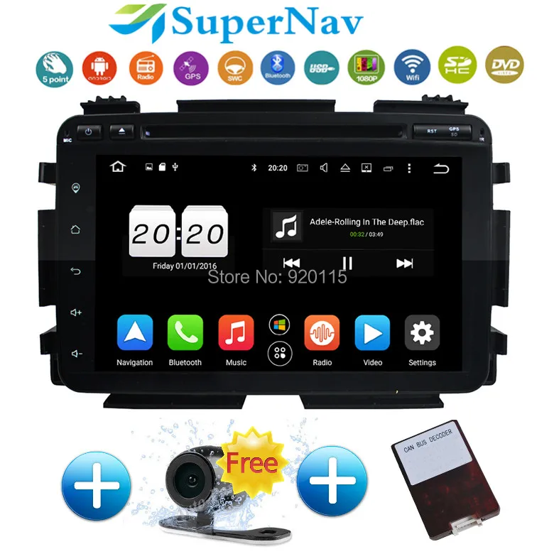 8 ядерный Автомобильный gps плеер Android 6.0.1 Подходит для HONDA HRV Vezel 2015 с 2 г ram 32 rom Wifi