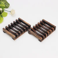 wooden natural bamboo soap dish tray holder storage soap rack plate box pump container liquid soap
