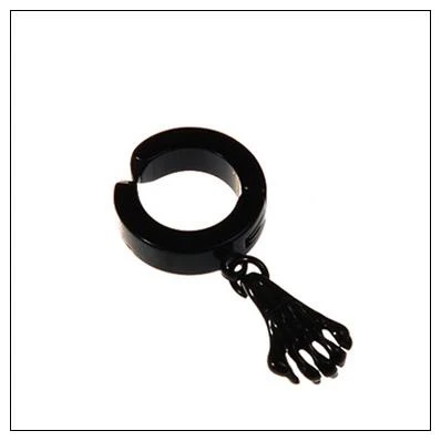 black ghoul hand Серьги-клипсы, черный крест, шестигранные серьги, не прокалываются, в стиле панк, мужские ювелирные изделия, модный подарок, 1 шт - Окраска металла: black ghoul hand