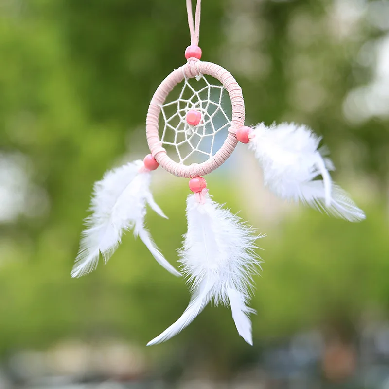 Car Pendant Ornaments Hanging Handmade Dream Catcher Fan Plush Rearview Mirror Decoration Gift Auto Interior Accessories | Автомобили и