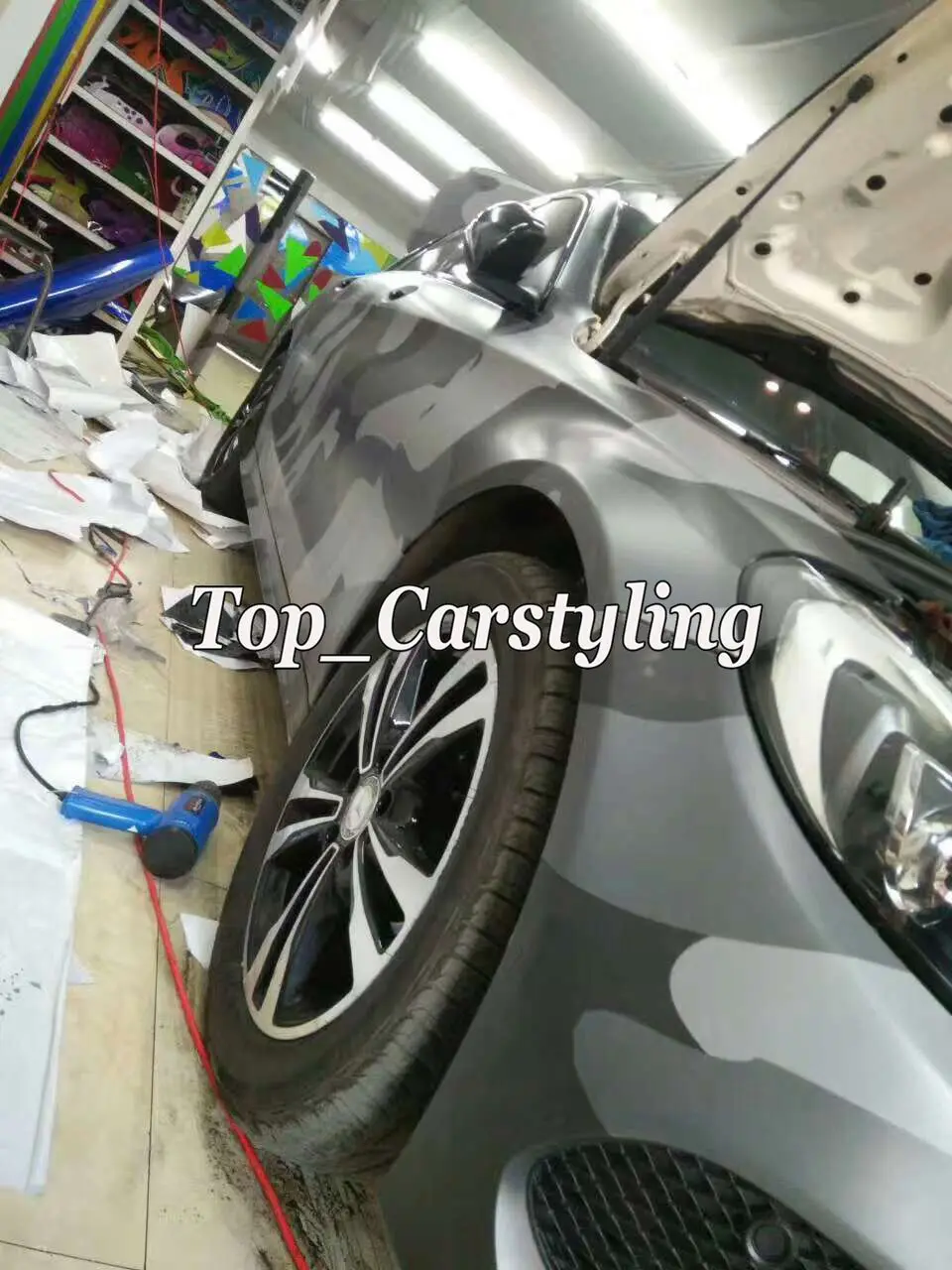 Черно-серый Камуфляжный флуоресцентный чехол для велосипеда без пузырьков 1 52x30