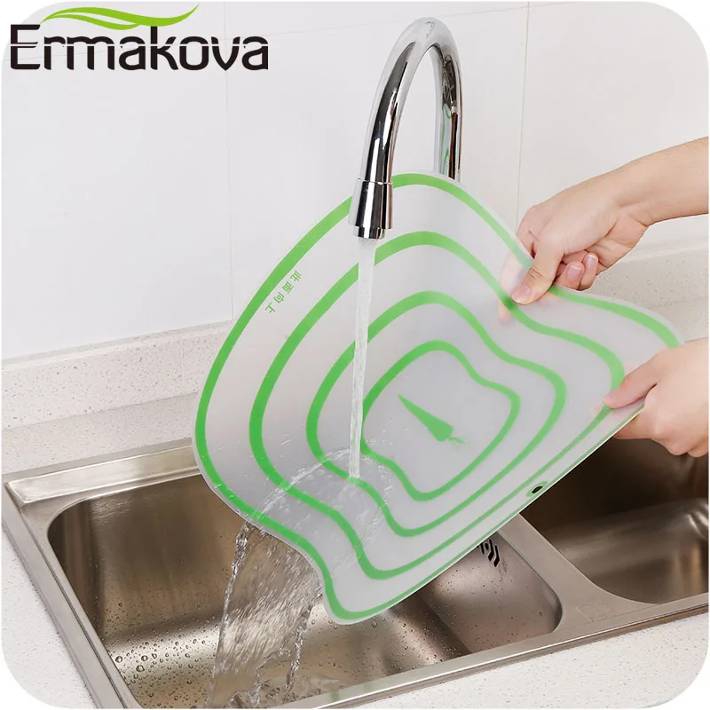 ERMAKOVA 4 Pcs/Lot Flexible Kitchen Plastic Chopping Block Cutting Board Breadboard Non-slip Frosted Antibacteria | Дом и сад