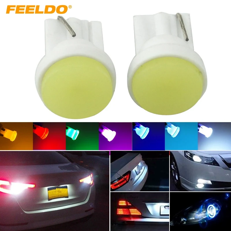 FEELDO 50 шт. Автомобильная T10 194 COB W5W 6-LED клиновидная дверная боковая интерьерная