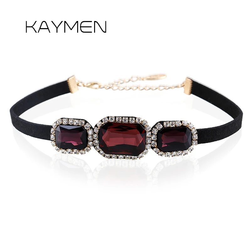 KAYMEN Новый корейский бархат инкрустированные Стразы и 3 стекло камень модные