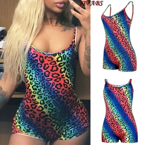 Женский Стильный костюм без рукавов с открытой спиной разноцветный на