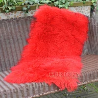 CX-D-24E Soft Mongolian Lamb Fur Chair /Sofa Cover Warm Hairy Carpet Seat Fur Plain Fluffy Area Rugs