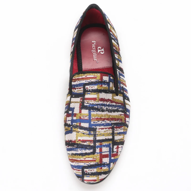 PIERGITAR новые женские тканевые туфли в клетку из жаккардовой ткани лоферы на