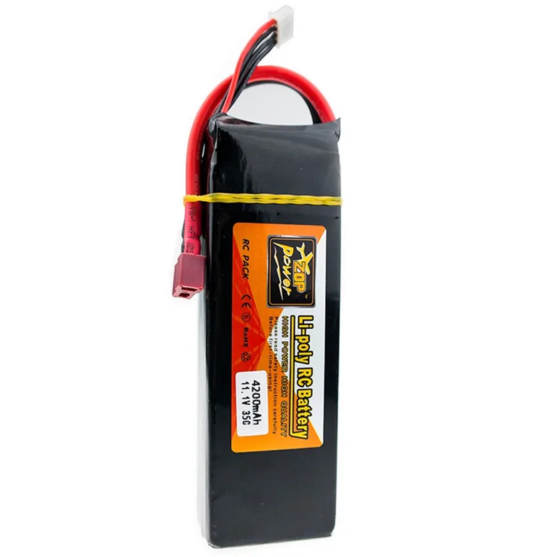 ZOP Мощность Lipo Батарея 11 1 V 4200 mAh 3 S 35C T XT60 разъем для вертолет Квадрокоптер с