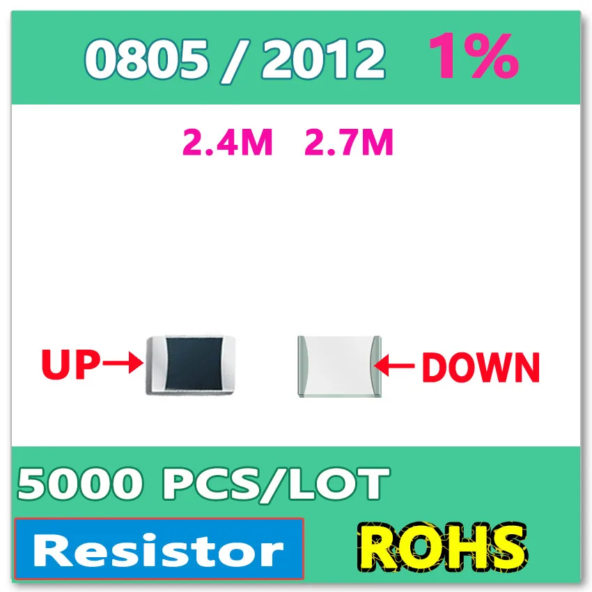 

JASNPROSMA OHM 0805 F 1% 5000pcs 2.4M 2.7M smd 2012 Resistor