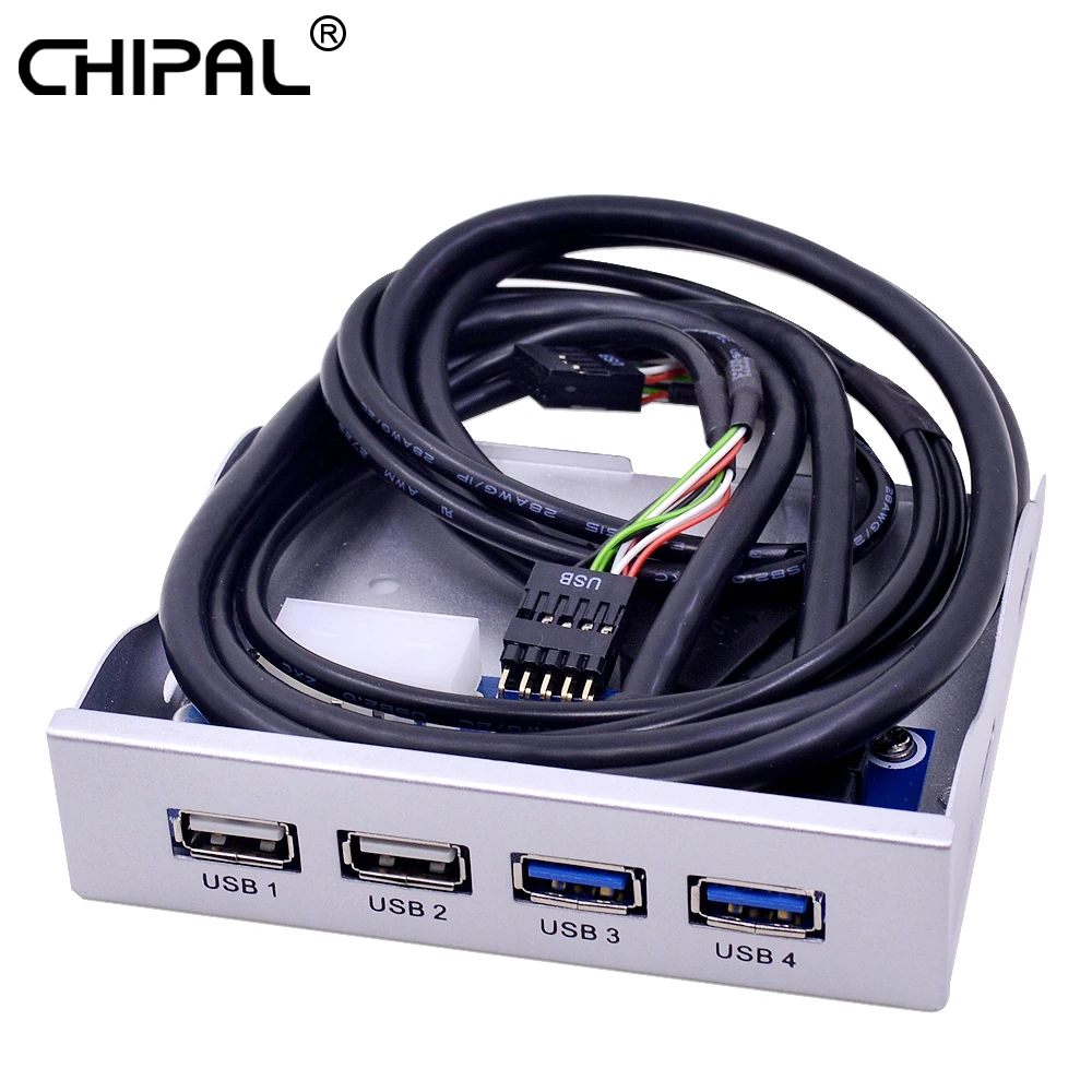 CHIPAL 3,5 ''Передняя панель ПК 4 порта USB2.0 USB3.0 концентратор 20Pin сплиттер внутренний комбинированный адаптер для рабочего стола флоппи-отсек