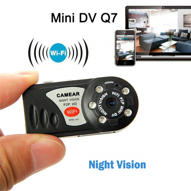 Q7 мини камера Wifi P2P Беспроводная DV DVR видеокамера видеорегистратор инфракрасная