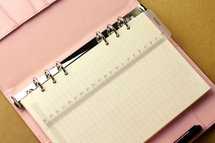 Пластиковая линейка Sandblast сегодняшняя для filofax блокнота с листьями/кольцевая a5