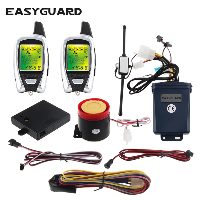 EASYGUARD универсальная версия 2 способ мотоциклетная сигнализация микроволновый датчик дистанционного запуска двигателя датчик приближения датчик удара