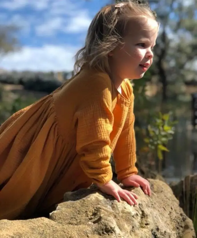 2018 Ins European&ampAmerica Autumn Girl Dress Toddler Kids Casual Linen Princess Clothes | Детская одежда и обувь