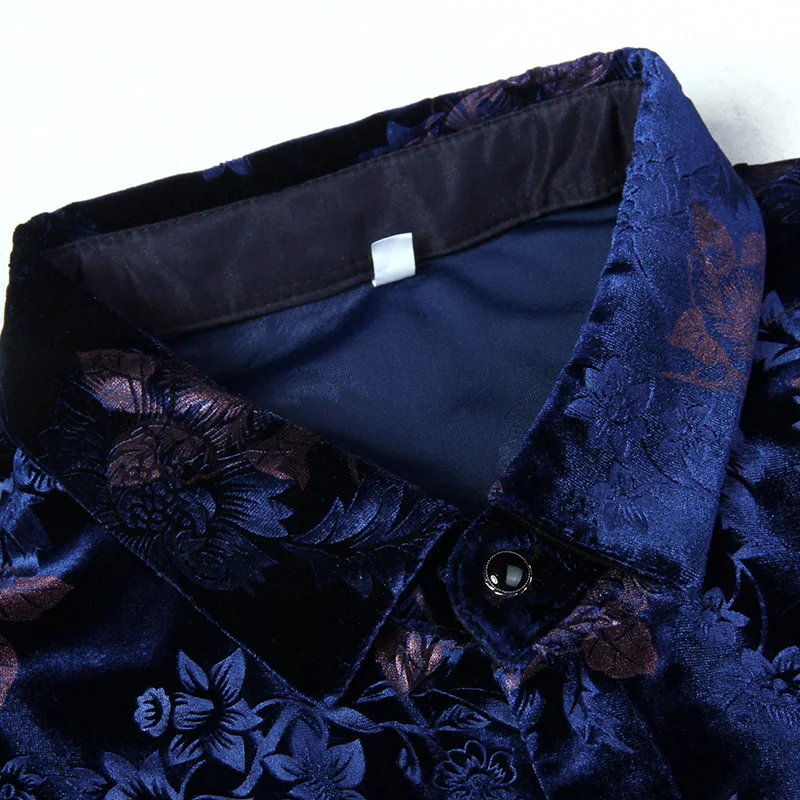 Высококачественная Мужская рубашка с цветочным принтом на осень и зиму Золотое