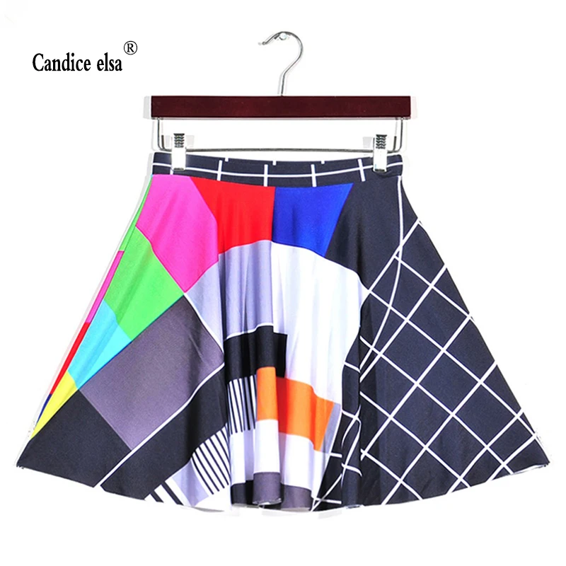 CANDICE ELSA женские юбки с цифровым принтом оптовая продажа цветная клетчатая