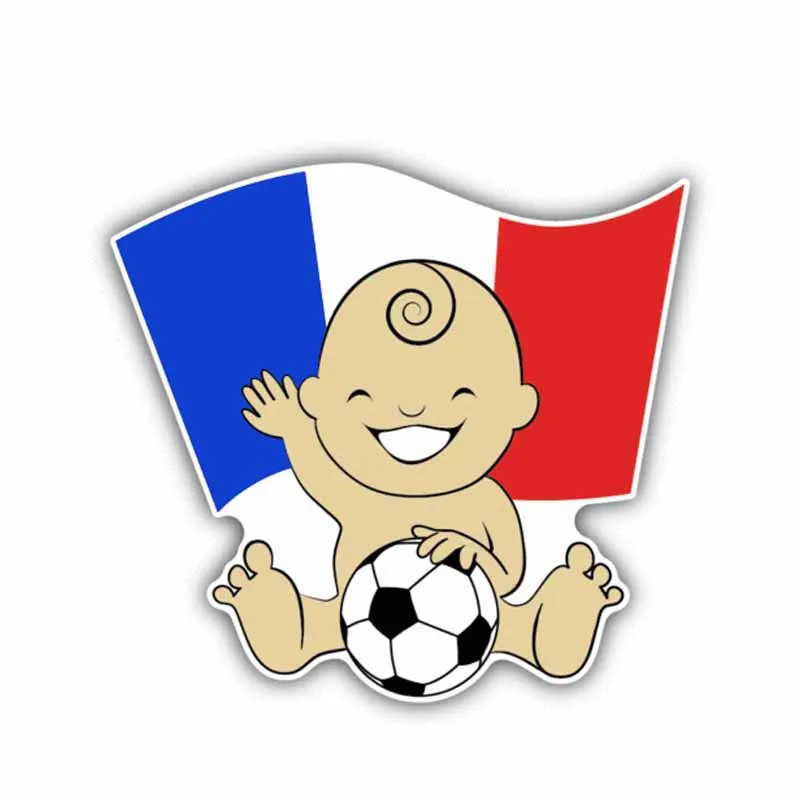 YJZT 12.7CM*12CM Car Sticker France Flag Decal Baby Soccer Sport Motorcycle Accessories 6-1354 | Автомобили и мотоциклы