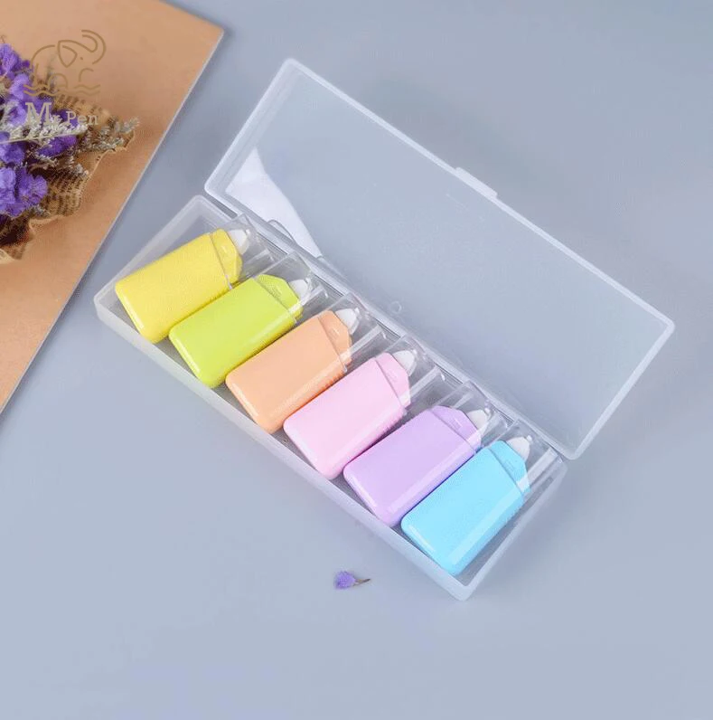 Корректирующая лента Макарон 6 шт./компл. корректирующая цветная белая с коробкой