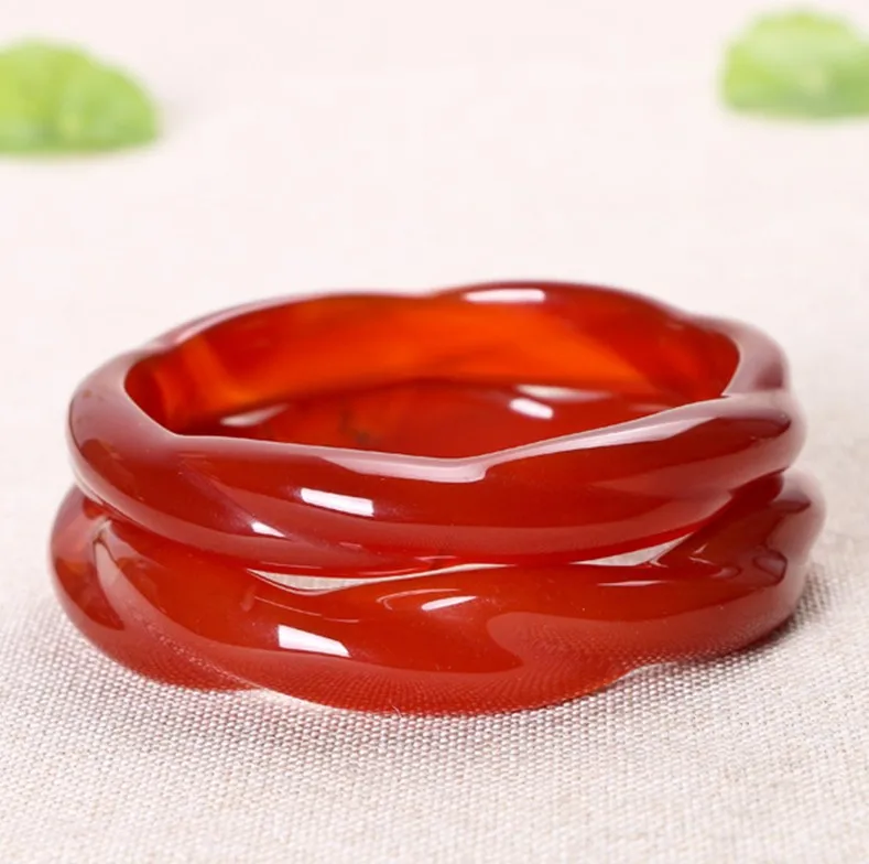 Браслеты из натурального белого и красного халцедона китайские браслеты нефрита