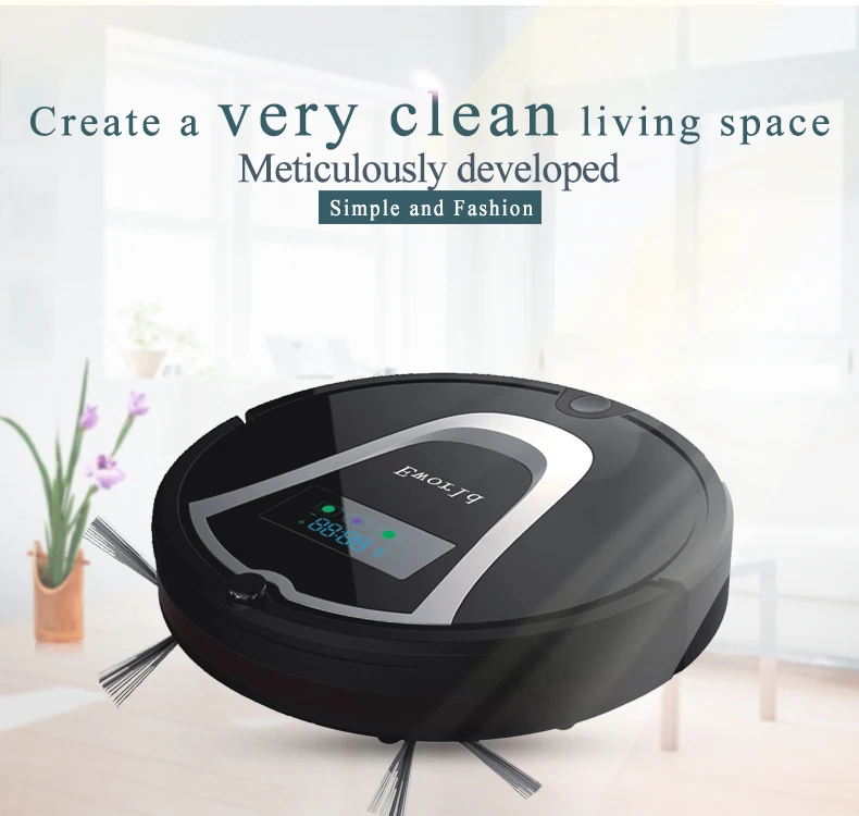 

Eworld M884 Smart Dry Robot Vacuum Cleaner Wet and Dry Clean MOP Dust Tank HEPA Filter,Self Charge ROBOT Carpet Sweeper Black