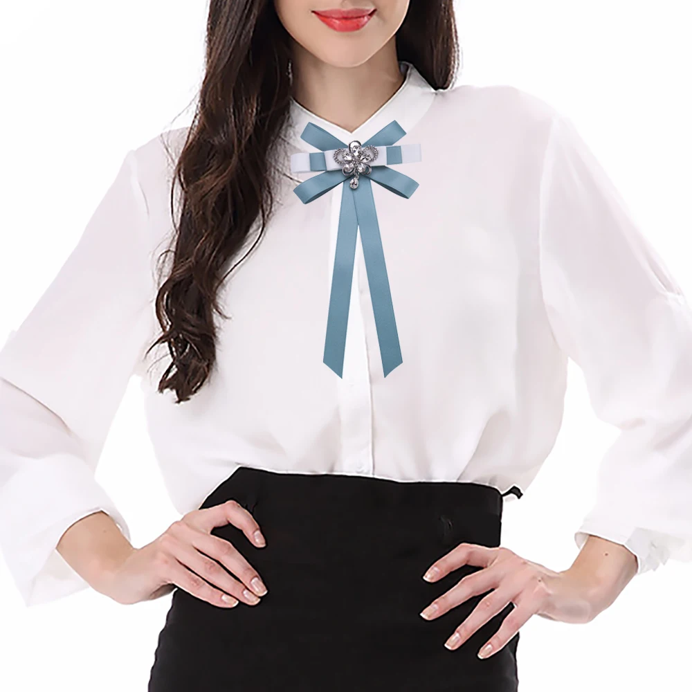 Meidi Модные женские броши бант из горного хрусталя с большим кристаллом заколки