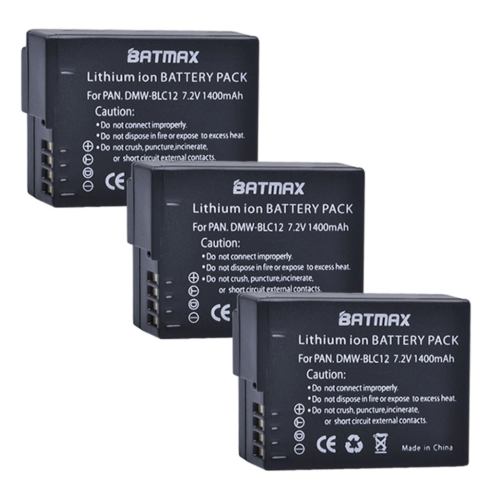 3 упаковки DMW BLC12 BLC12PP BLC12E BP DC12 DC12U Аккумуляторы для Panasonic DMC GH2 G5 G6 V LUX4 FZ1000 FZ200|blc12