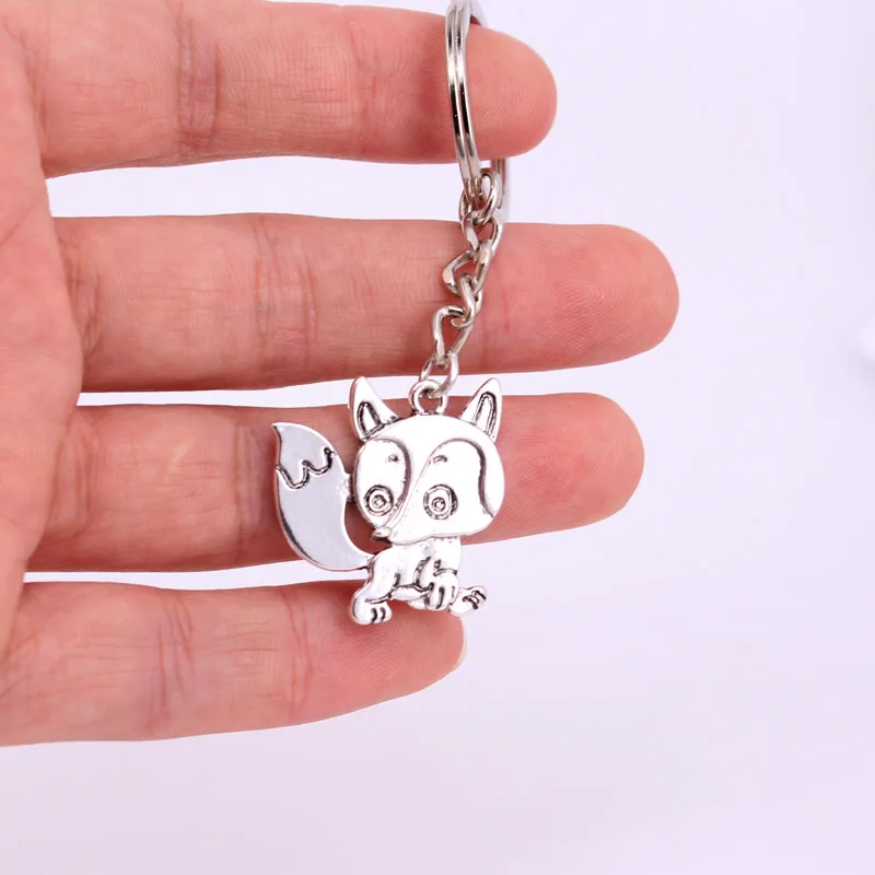 Hzew новый милый брелок Лисичка cunning Цвет: старое серебро лисы|fox key chain|key chainfox keychains |